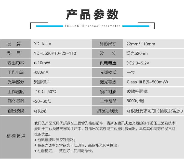 绿光一字线激光定位灯