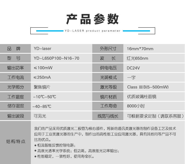 24V红光一字激光定位灯