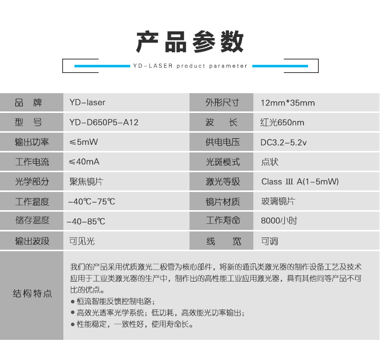 点状激光模组激光头