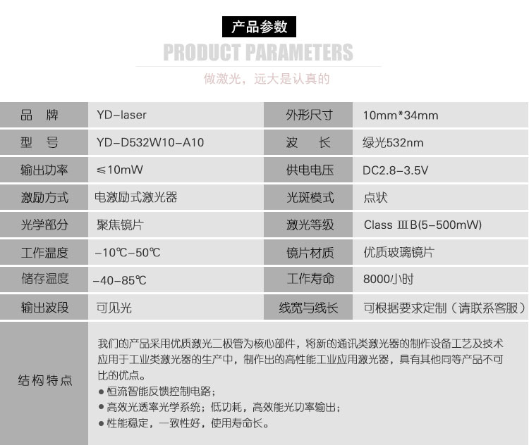 绿光点状激光头