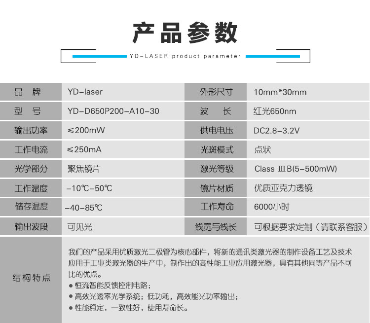 红光点状激光头