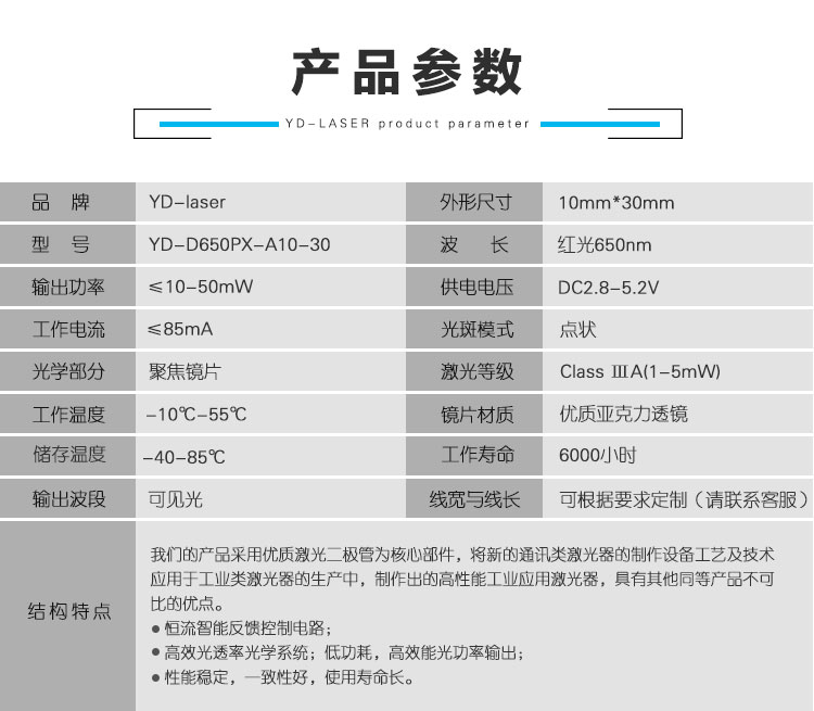 红光点状激光头